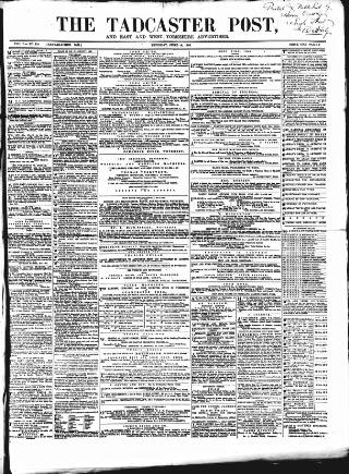 cover page of Tadcaster Post and General Advertiser for Grimstone published on June 18, 1868