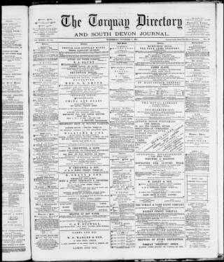 cover page of Torquay Directory and South Devon Journal published on November 2, 1881