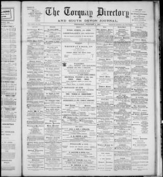 cover page of Torquay Directory and South Devon Journal published on February 2, 1916