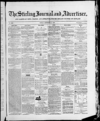 cover page of Stirling Journal and Advertiser published on September 17, 1875