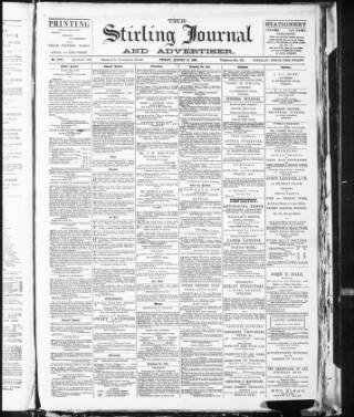 cover page of Stirling Journal and Advertiser published on August 19, 1892