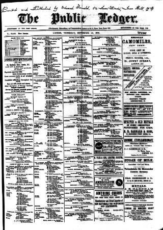 cover page of Public Ledger and Daily Advertiser published on September 17, 1908
