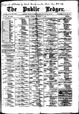 cover page of Public Ledger and Daily Advertiser published on February 2, 1909