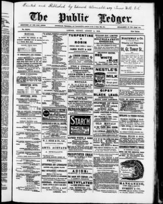cover page of Public Ledger and Daily Advertiser published on August 2, 1912
