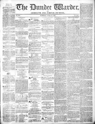 cover page of Northern Warder published on June 18, 1844