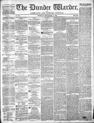 cover page of Northern Warder published on September 17, 1844