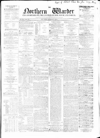 cover page of Northern Warder published on November 2, 1854