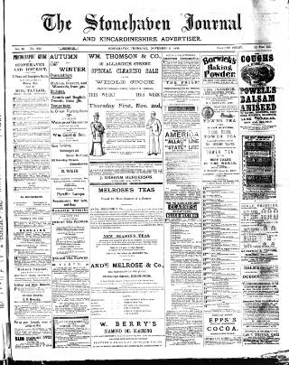 cover page of Stonehaven Journal published on November 2, 1893