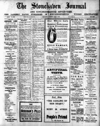 cover page of Stonehaven Journal published on August 2, 1917