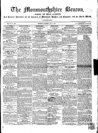 cover page of Monmouthshire Beacon published on May 2, 1857