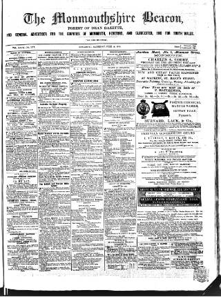 cover page of Monmouthshire Beacon published on June 18, 1864