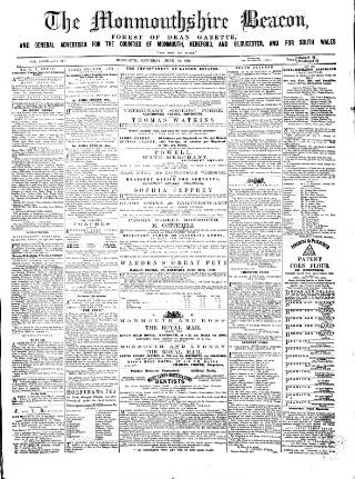 cover page of Monmouthshire Beacon published on June 18, 1870