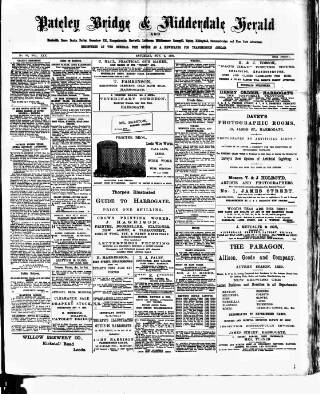 cover page of Pateley Bridge & Nidderdale Herald published on November 2, 1889