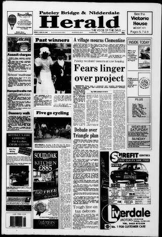 cover page of Pateley Bridge & Nidderdale Herald published on June 18, 1993