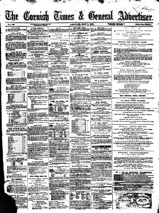 cover page of Cornish Times published on May 4, 1872