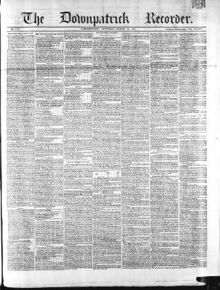 cover page of Downpatrick Recorder published on March 19, 1870