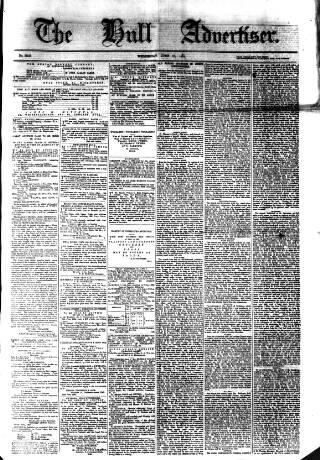 cover page of Hull Advertiser published on June 18, 1862