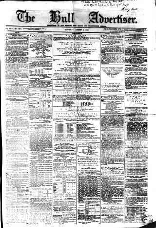 cover page of Hull Advertiser published on August 2, 1862