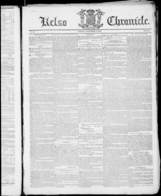 cover page of Kelso Chronicle published on November 2, 1832
