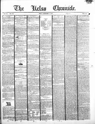 cover page of Kelso Chronicle published on September 17, 1852