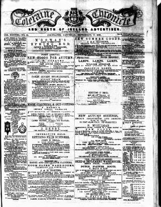 cover page of Coleraine Chronicle published on September 17, 1881