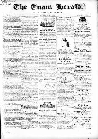 cover page of Tuam Herald published on May 2, 1840