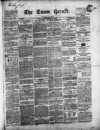 cover page of Tuam Herald published on February 2, 1856