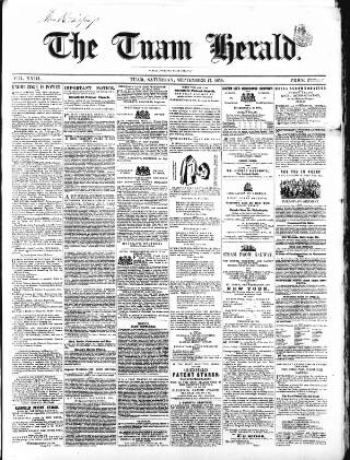 cover page of Tuam Herald published on September 17, 1859