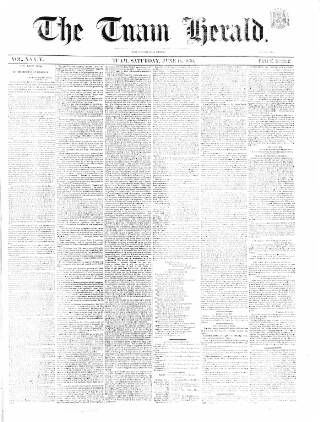 cover page of Tuam Herald published on June 18, 1870