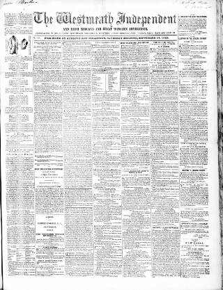 cover page of Westmeath Independent published on September 17, 1859