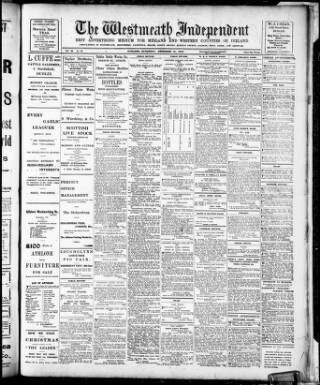cover page of Westmeath Independent published on December 14, 1907