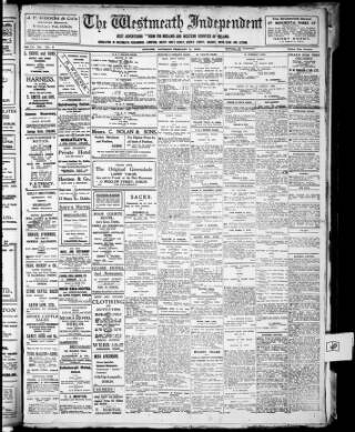cover page of Westmeath Independent published on February 2, 1918