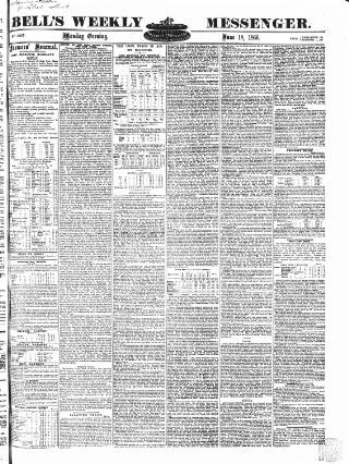 cover page of Bell's Weekly Messenger published on June 18, 1866