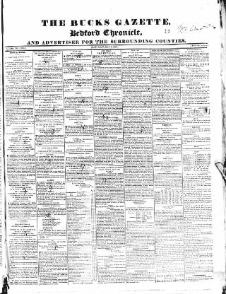 cover page of Bucks Gazette published on May 4, 1833