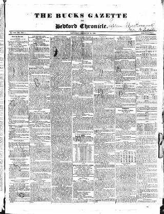 cover page of Bucks Gazette published on December 14, 1833