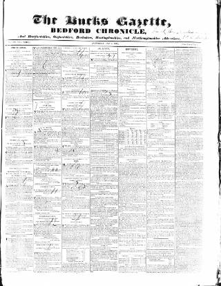 cover page of Bucks Gazette published on May 2, 1835