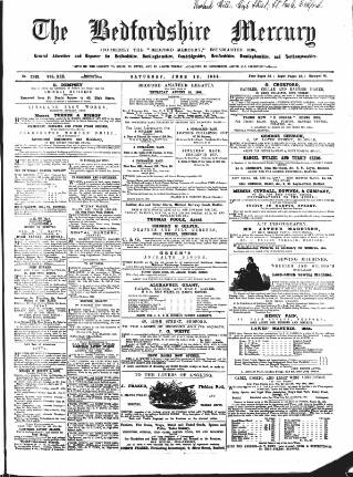cover page of Bedfordshire Mercury published on June 18, 1864