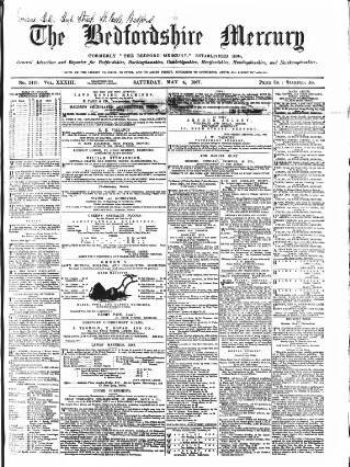 cover page of Bedfordshire Mercury published on May 4, 1867