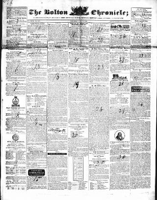 cover page of Bolton Chronicle published on June 18, 1842