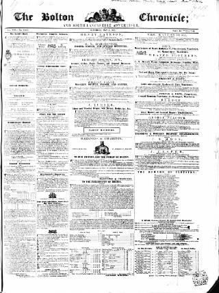 cover page of Bolton Chronicle published on May 4, 1850