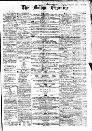 cover page of Bolton Chronicle published on May 2, 1857