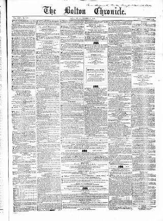 cover page of Bolton Chronicle published on September 17, 1859