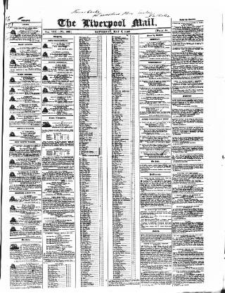 cover page of Liverpool Mail published on May 2, 1840