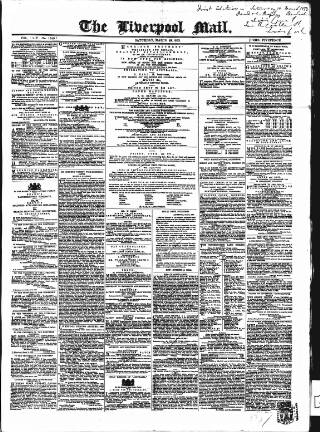 cover page of Liverpool Mail published on March 19, 1853