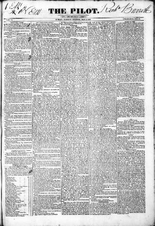 cover page of The Pilot published on May 4, 1829