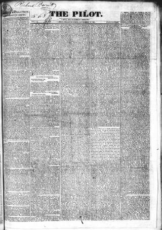 cover page of The Pilot published on September 17, 1830