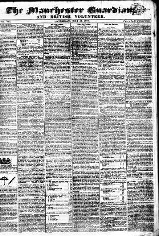 cover page of Manchester Guardian published on May 12, 1827