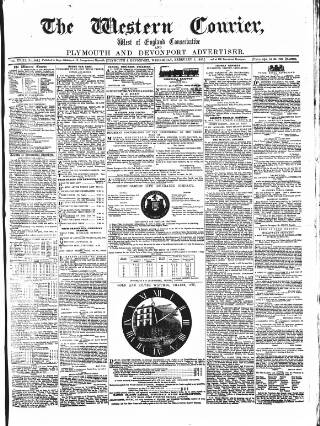 cover page of West of England Conservative published on February 2, 1853