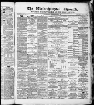 cover page of Wolverhampton Chronicle and Staffordshire Advertiser published on June 18, 1873