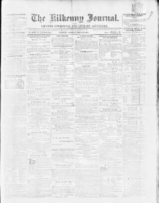 cover page of Kilkenny Journal and Leinster Commercial and Literary Advertiser published on March 19, 1864